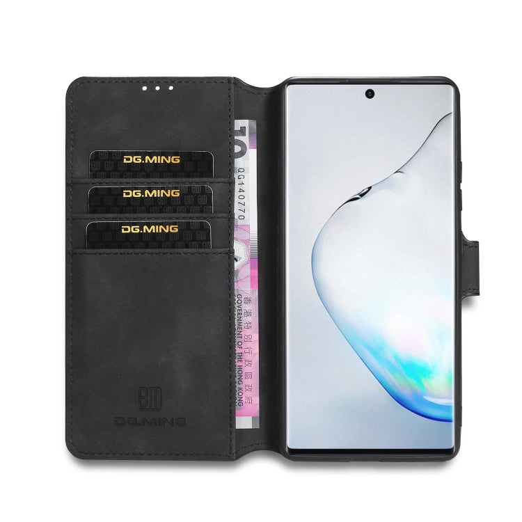 For Galaxy A91 / S10 Lite DG.MING Retro Oil Side Horizontal Flip Case with Holder & Card Slots & Wallet