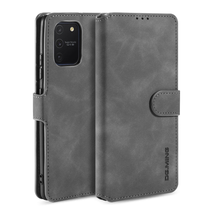For Galaxy A91 / S10 Lite DG.MING Retro Oil Side Horizontal Flip Case with Holder & Card Slots & Wallet