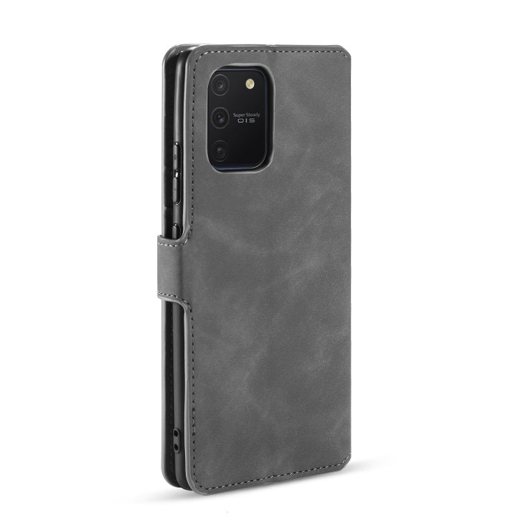 For Galaxy A91 / S10 Lite DG.MING Retro Oil Side Horizontal Flip Case with Holder & Card Slots & Wallet