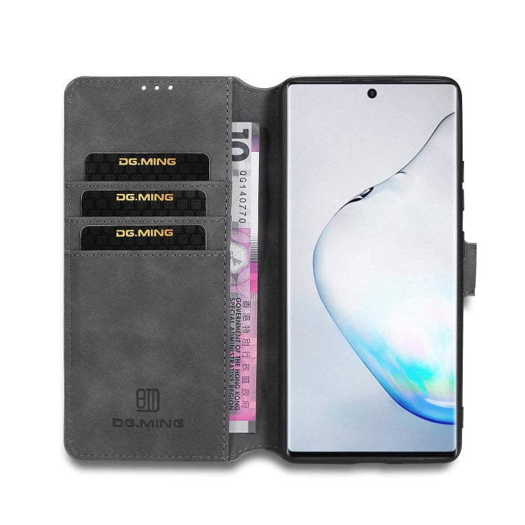 For Galaxy A91 / S10 Lite DG.MING Retro Oil Side Horizontal Flip Case with Holder & Card Slots & Wallet