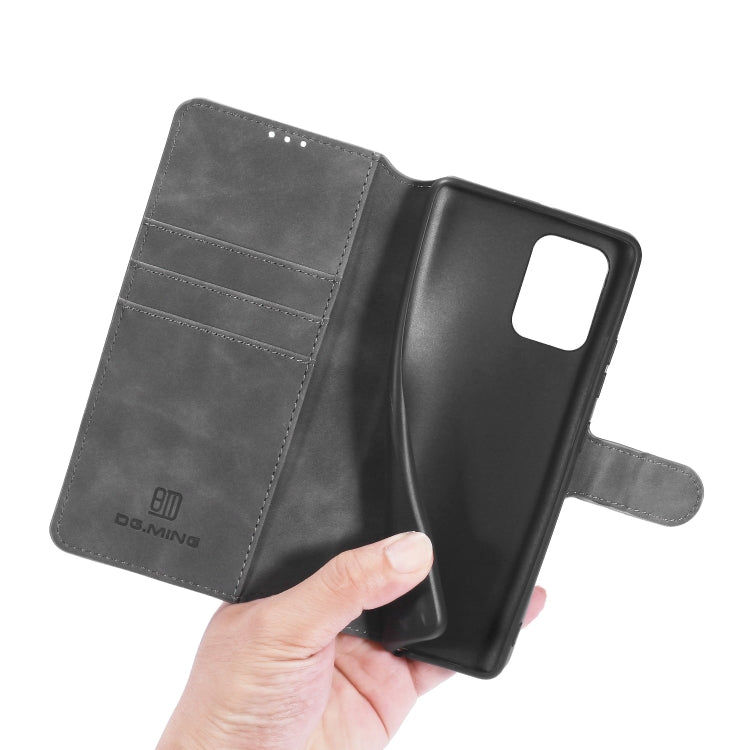 For Galaxy A91 / S10 Lite DG.MING Retro Oil Side Horizontal Flip Case with Holder & Card Slots & Wallet