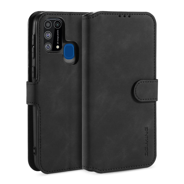 For Galaxy M31 DG.MING Retro Oil Side Horizontal Flip Case with Holder & Card Slots & Wallet