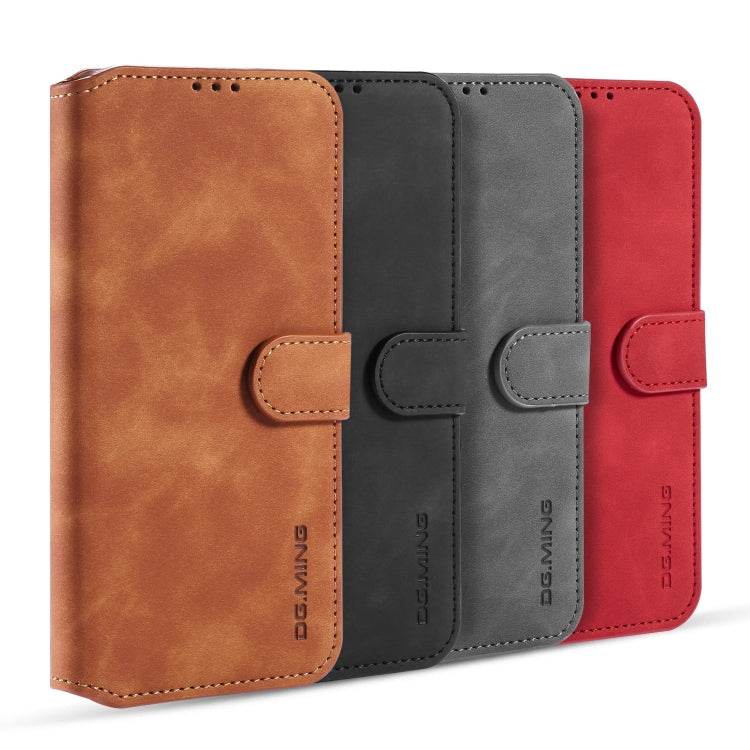 For Galaxy M31 DG.MING Retro Oil Side Horizontal Flip Case with Holder & Card Slots & Wallet