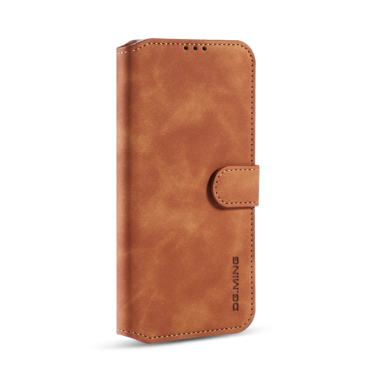 For Galaxy M31 DG.MING Retro Oil Side Horizontal Flip Case with Holder & Card Slots & Wallet