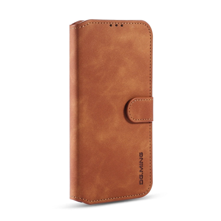 For Huawei P40 Lite / Nova 6 SE DG.MING Retro Oil Side Horizontal Flip Case with Holder & Card Slots & Wallet