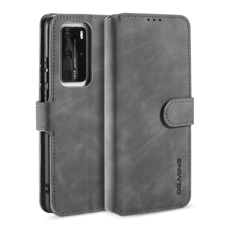 For Huawei P40 Pro DG.MING Retro Oil Side Horizontal Flip Case with Holder & Card Slots & Wallet