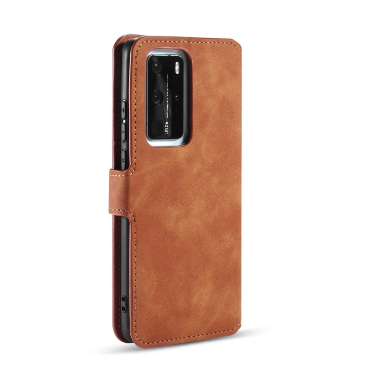 For Huawei P40 Pro DG.MING Retro Oil Side Horizontal Flip Case with Holder & Card Slots & Wallet