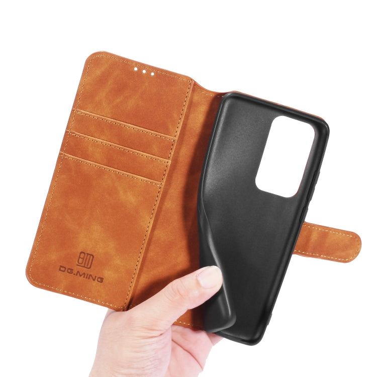 For Huawei P40 Pro DG.MING Retro Oil Side Horizontal Flip Case with Holder & Card Slots & Wallet