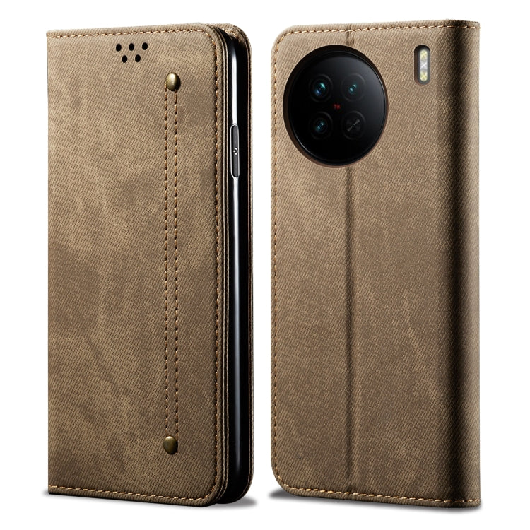 For vivo X90 Denim Texture Leather Phone Case