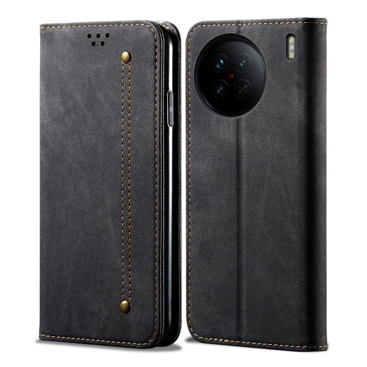 For vivo X90 Denim Texture Leather Phone Case
