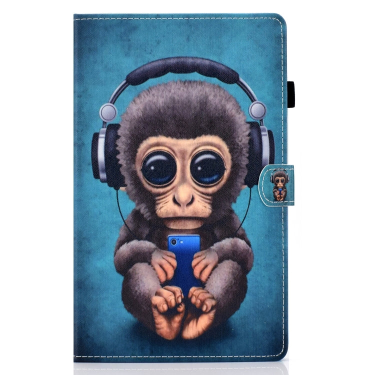 For Galaxy Tab A10.1 T510 Horizontal TPU Painted Flat Feather Case Anti-skid strip with Pen Cover & Card Slot & Holder
