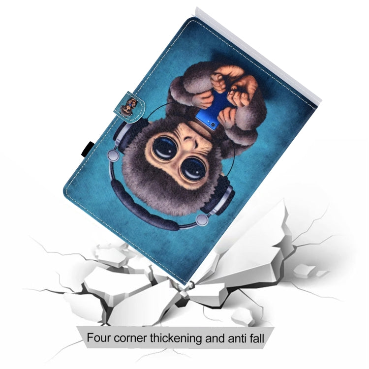 For Galaxy Tab A10.1 T510 Horizontal TPU Painted Flat Feather Case Anti-skid strip with Pen Cover & Card Slot & Holder