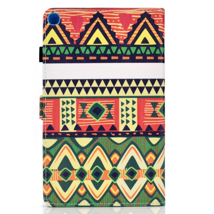 For Galaxy Tab A10.1 T510 Horizontal TPU Painted Flat Feather Case Anti-skid strip with Pen Cover & Card Slot & Holder