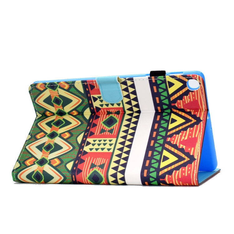 For Galaxy Tab A10.1 T510 Horizontal TPU Painted Flat Feather Case Anti-skid strip with Pen Cover & Card Slot & Holder