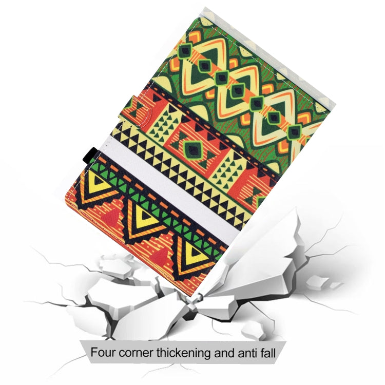 For Galaxy Tab A10.1 T510 Horizontal TPU Painted Flat Feather Case Anti-skid strip with Pen Cover & Card Slot & Holder