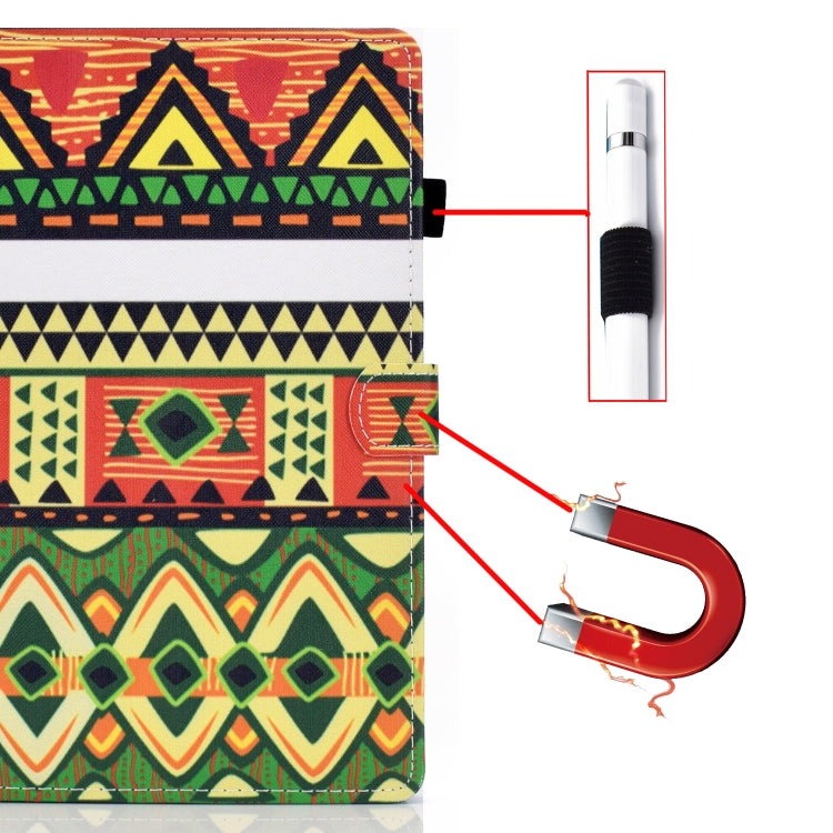For Galaxy Tab A10.1 T510 Horizontal TPU Painted Flat Feather Case Anti-skid strip with Pen Cover & Card Slot & Holder
