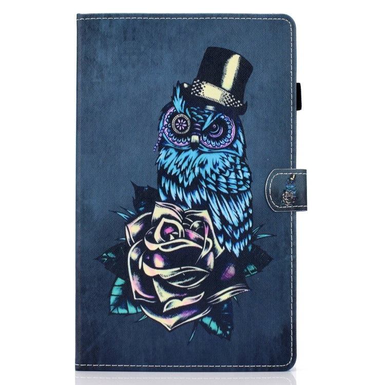 For Galaxy Tab A10.1 T510 Horizontal TPU Painted Flat Feather Case Anti-skid strip with Pen Cover & Card Slot & Holder