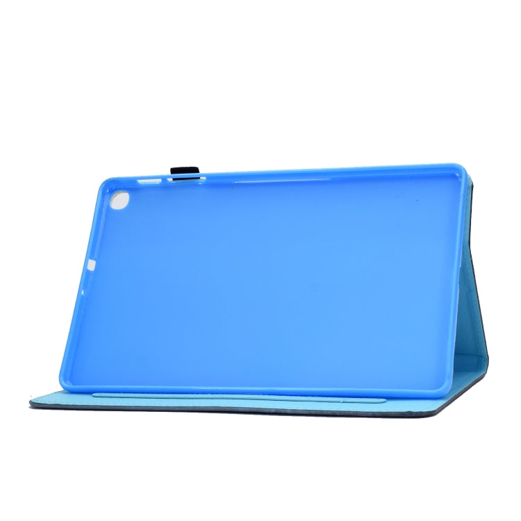 For Galaxy Tab A10.1 T510 Horizontal TPU Painted Flat Feather Case Anti-skid strip with Pen Cover & Card Slot & Holder