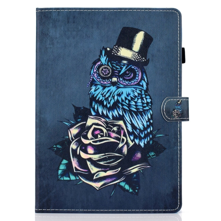 For Huawei MediaPad T3 Horizontal TPU Painted Flat Feather Case Anti-skid strip with Pen Cover & Card Slot & Holder