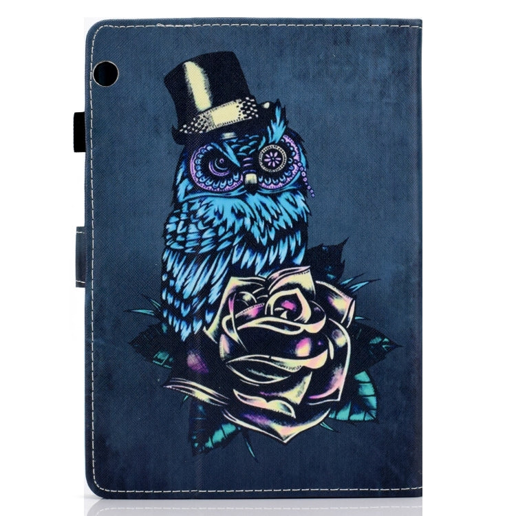 For Huawei MediaPad T3 Horizontal TPU Painted Flat Feather Case Anti-skid strip with Pen Cover & Card Slot & Holder