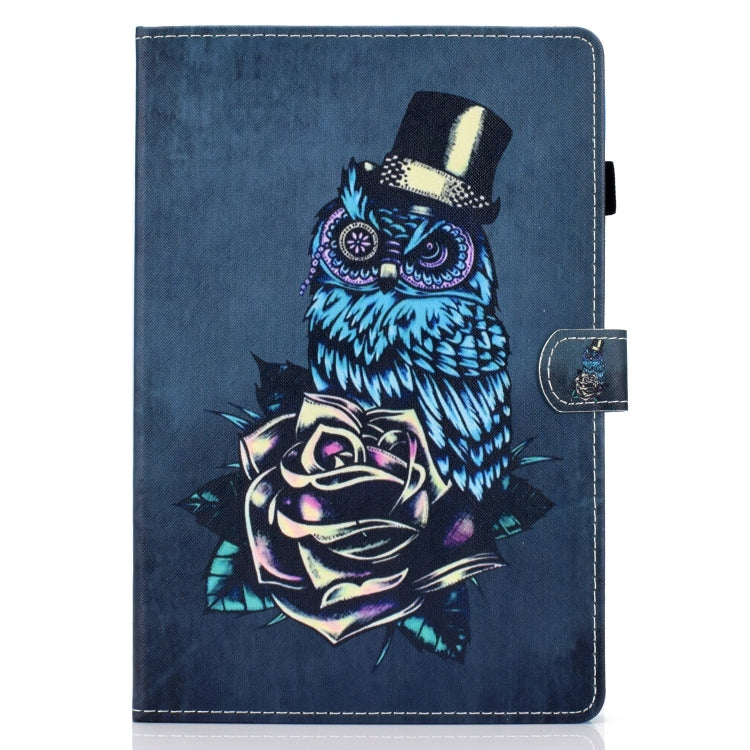 For Huawei MediaPad T5 Horizontal TPU Painted Flat Feather Case Anti-skid strip with Pen Cover & Card Slot & Holder