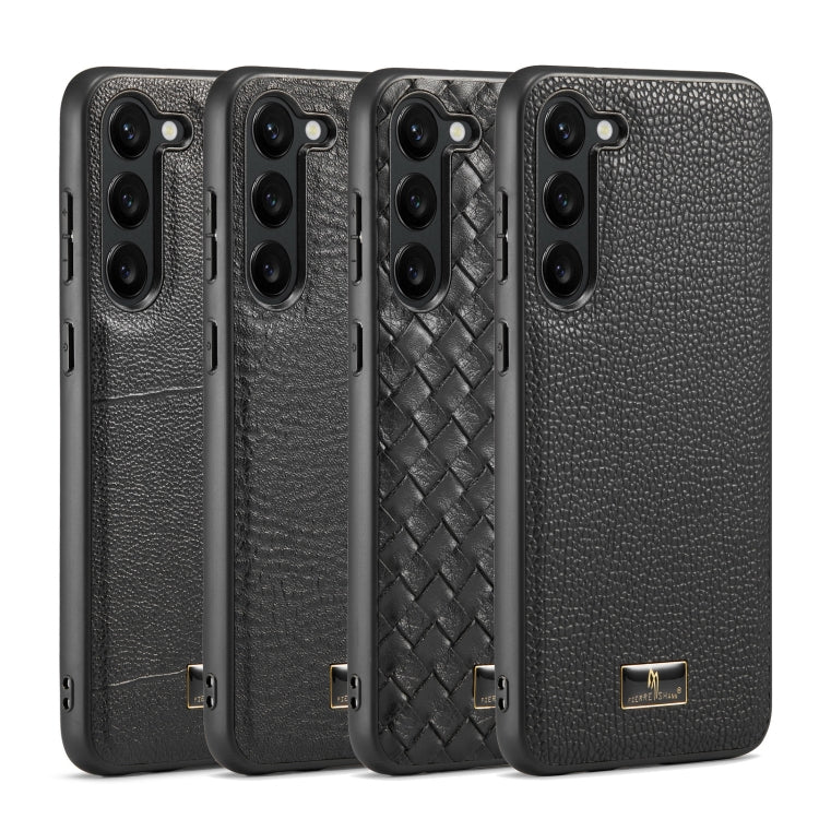 For Samsung Galaxy S23+ 5G Fierre Shann Leather Texture Phone Back Cover Case