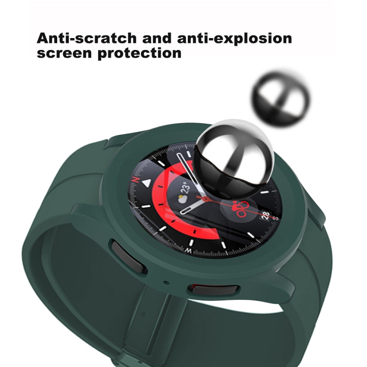 For Samsung Galaxy Watch5 Pro 45mm PC + Tempered Film Fuel Injection Watch Protective Case