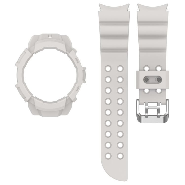 For Samsung Galaxy Watch5 40mm Armor Silicone Watch Band + Protective Case