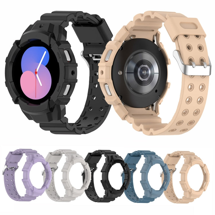 For Samsung Galaxy Watch5 40mm Armor Silicone Watch Band + Protective Case