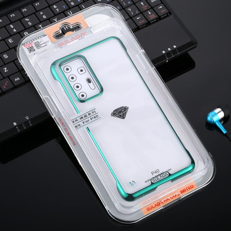 For Huawei P40 SULADA Borderless Drop-proof Vacuum Plating PC Case