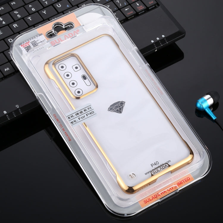 For Huawei P40 SULADA Borderless Drop-proof Vacuum Plating PC Case