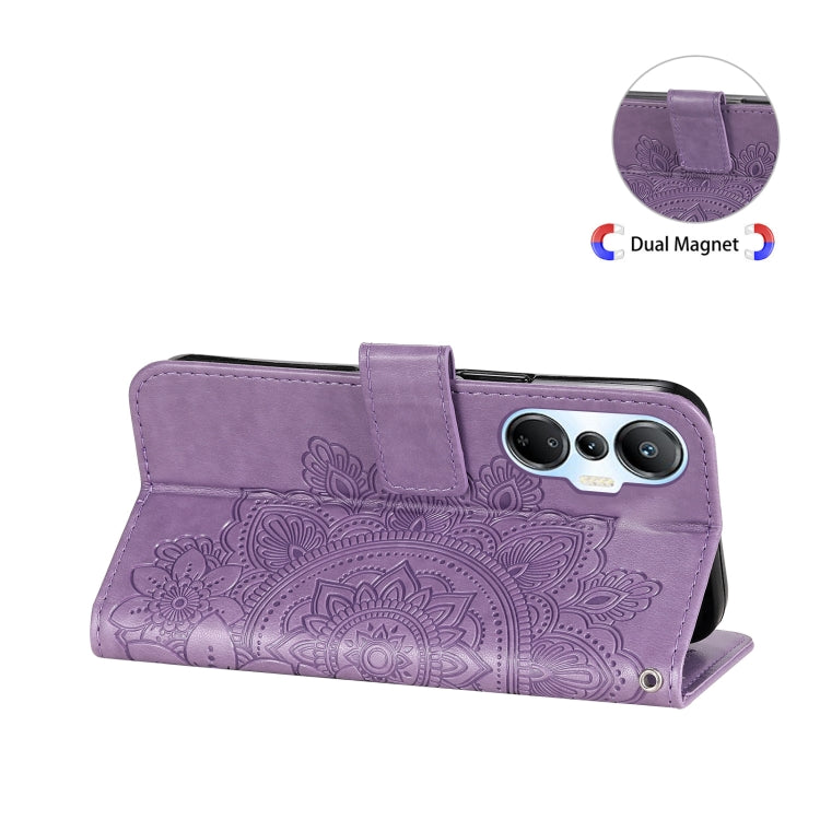 For Infinix Hot 20s 7-petal Flowers Embossing Leather Phone Case