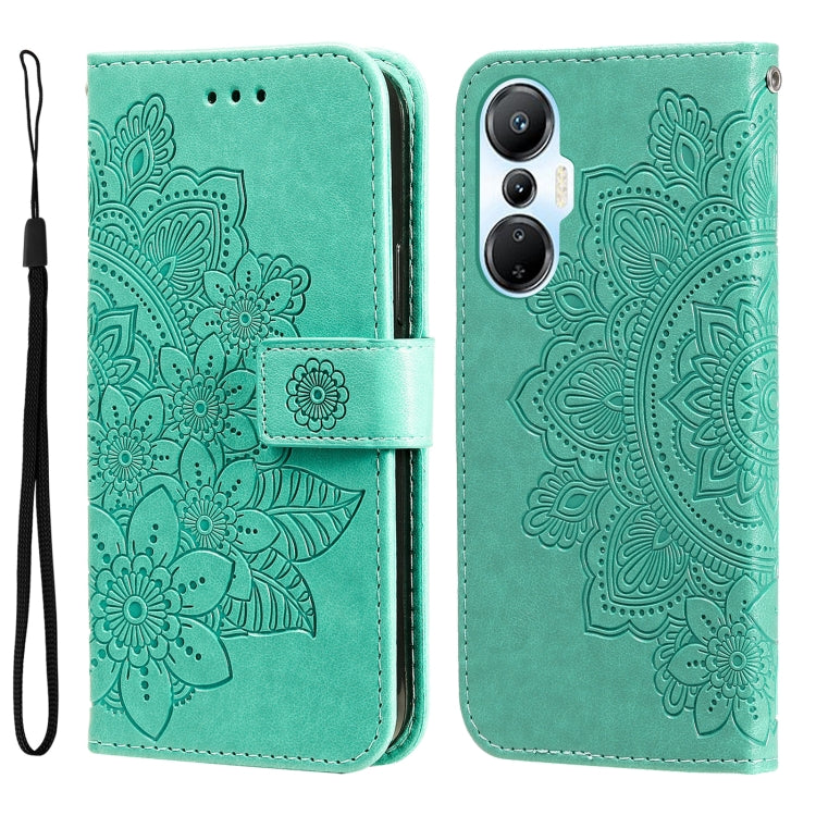 For Infinix Hot 20s 7-petal Flowers Embossing Leather Phone Case