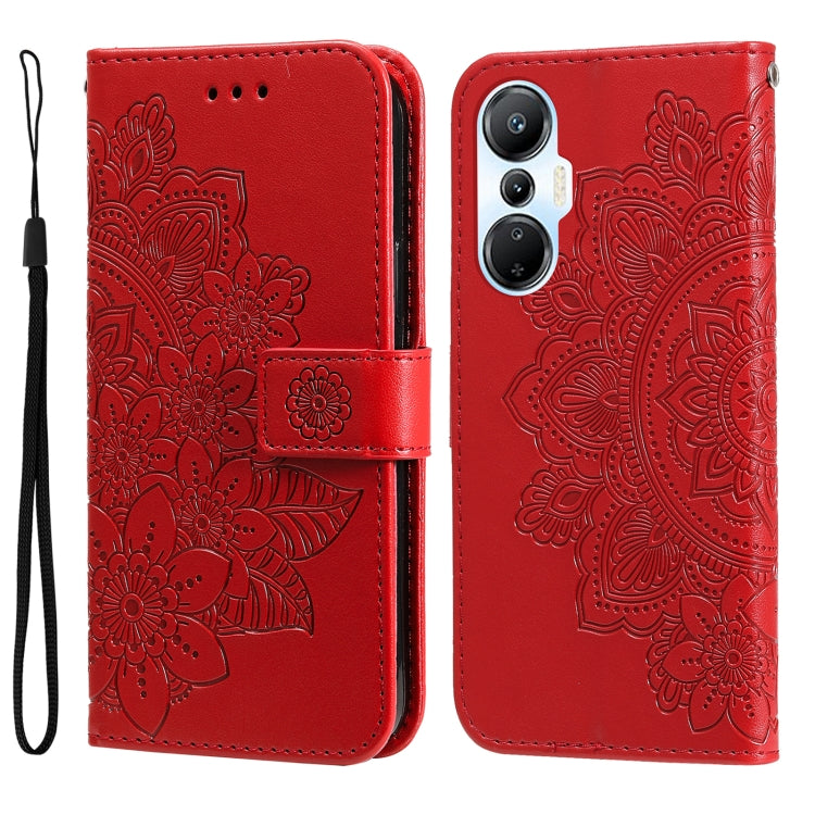 For Infinix Hot 20s 7-petal Flowers Embossing Leather Phone Case