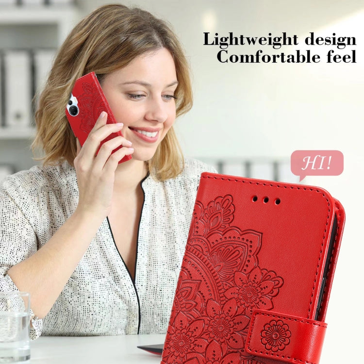 For Infinix Hot 20s 7-petal Flowers Embossing Leather Phone Case