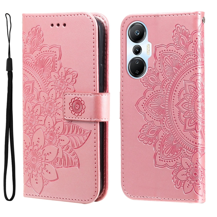 For Infinix Hot 20s 7-petal Flowers Embossing Leather Phone Case