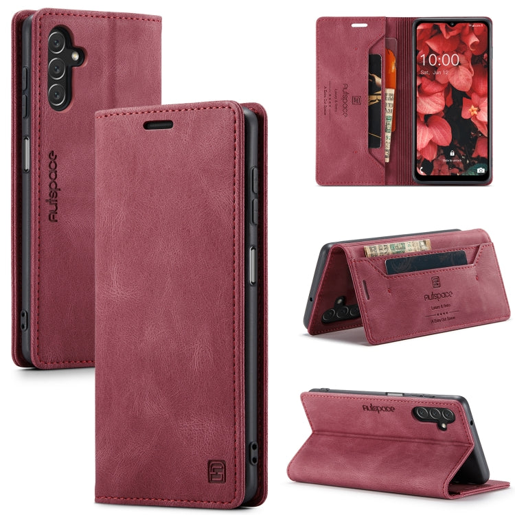 For Samsung Galaxy A14 5G AutSpace A01 Retro Skin-feel Crazy Horse Texture Horizontal Flip Leather Case