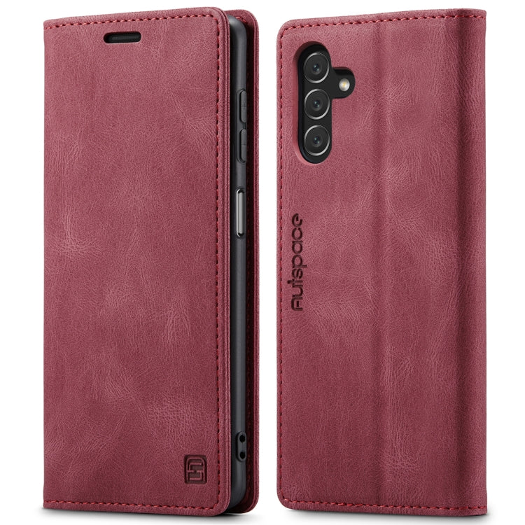 For Samsung Galaxy A14 5G AutSpace A01 Retro Skin-feel Crazy Horse Texture Horizontal Flip Leather Case
