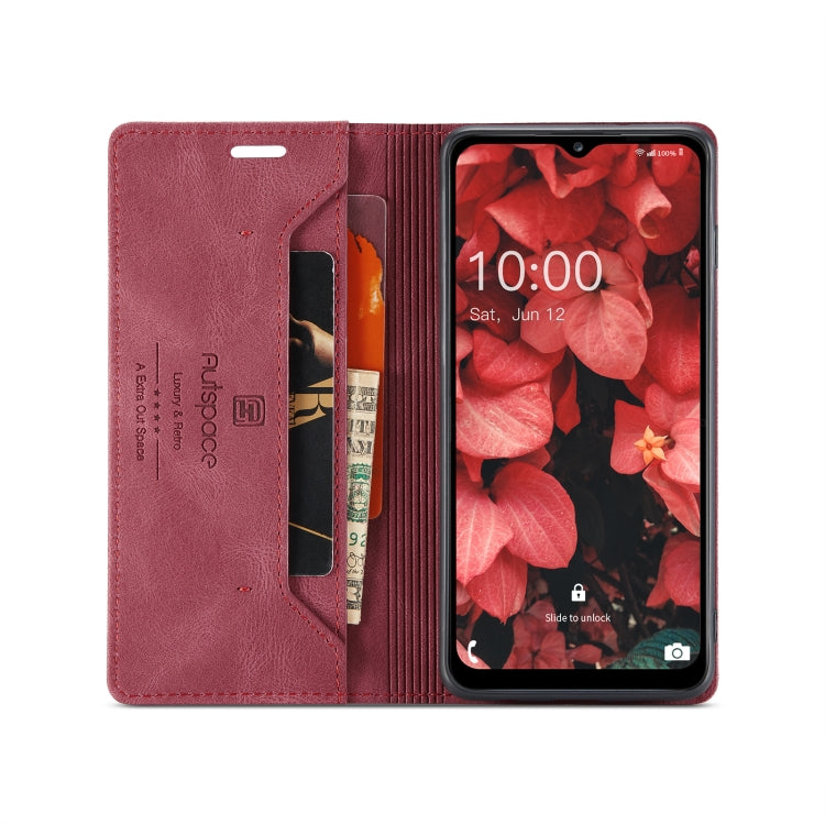 For Samsung Galaxy A14 5G AutSpace A01 Retro Skin-feel Crazy Horse Texture Horizontal Flip Leather Case