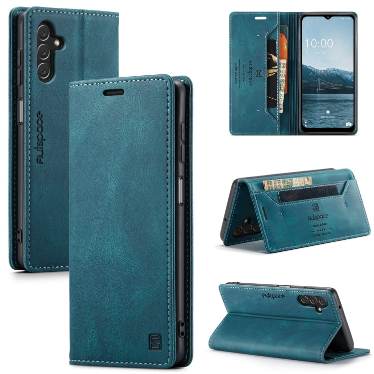 For Samsung Galaxy A14 5G AutSpace A01 Retro Skin-feel Crazy Horse Texture Horizontal Flip Leather Case