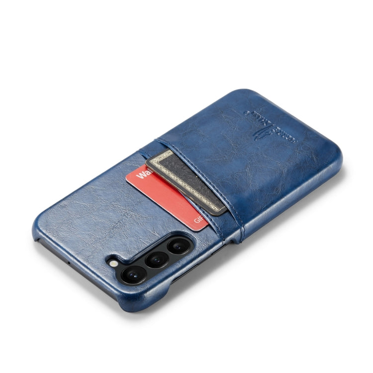 For Samsung Galaxy S23 5G Fierre Shann Oil Wax Texture Leather Phone Case with Card Slots