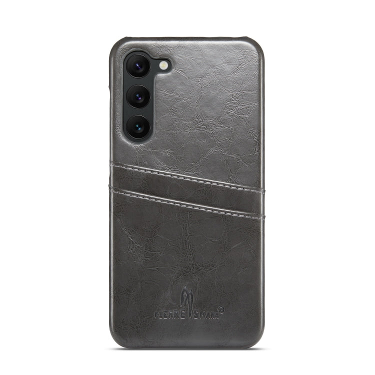 For Samsung Galaxy S23+ 5G Fierre Shann Oil Wax Texture Leather Phone Case with Card Slots