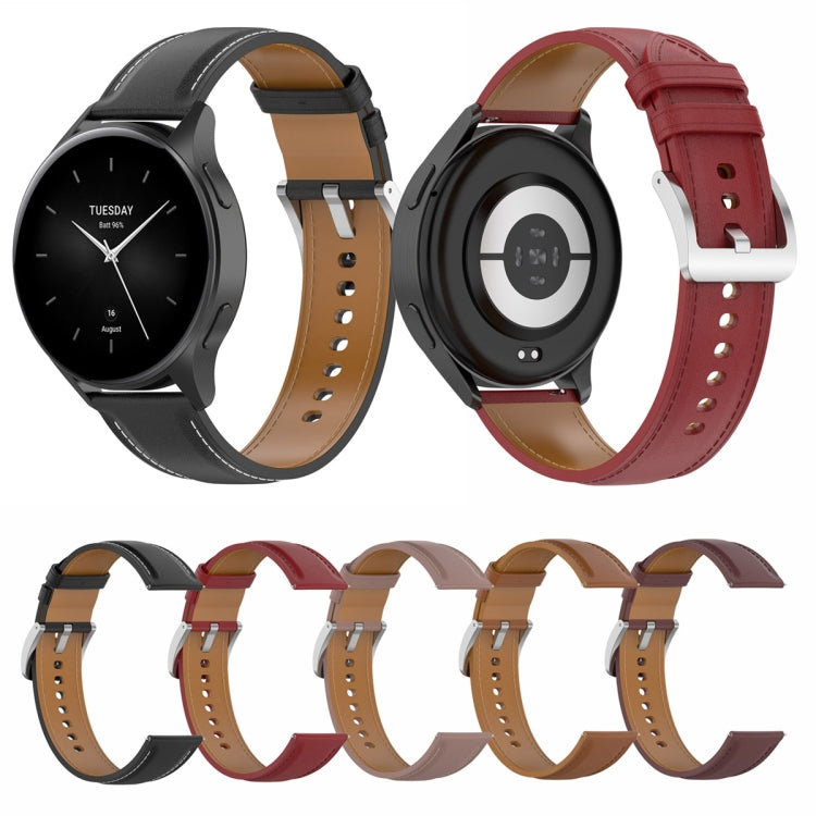 For Huawei Watch Buds/Xiaomi Watch S2 22mm Genuine Leather Watch Band