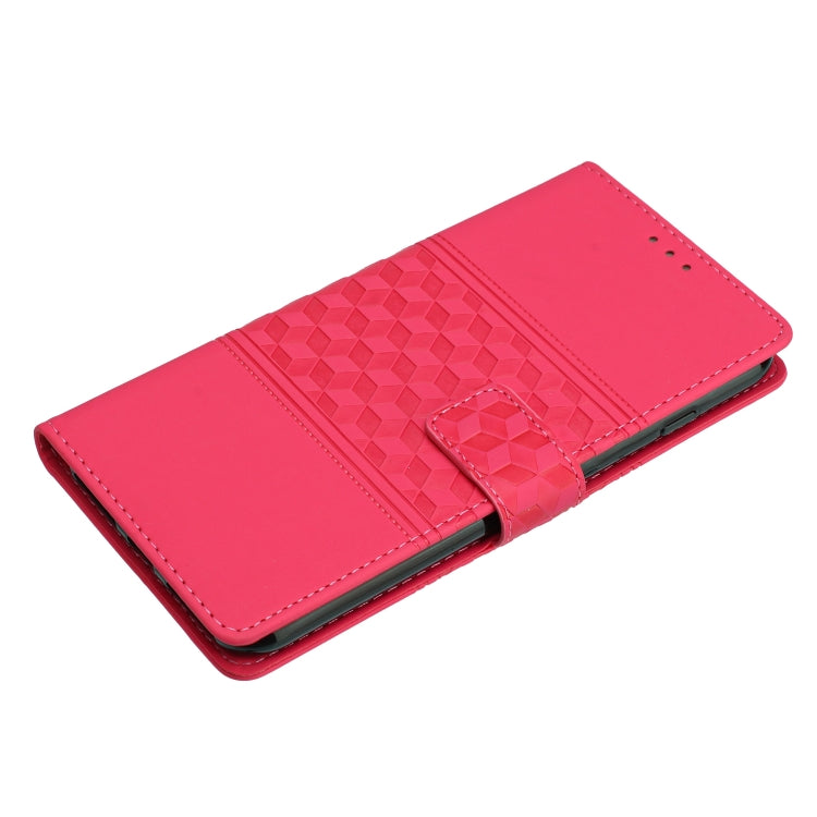 For iPhone 13 mini Diamond Embossed Skin Feel Leather Phone Case with Lanyard