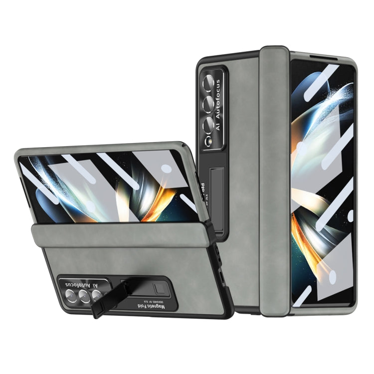 For Samsung Galaxy Z Fold4 Napa Pattern All-inclusive Magnetic Phone Case