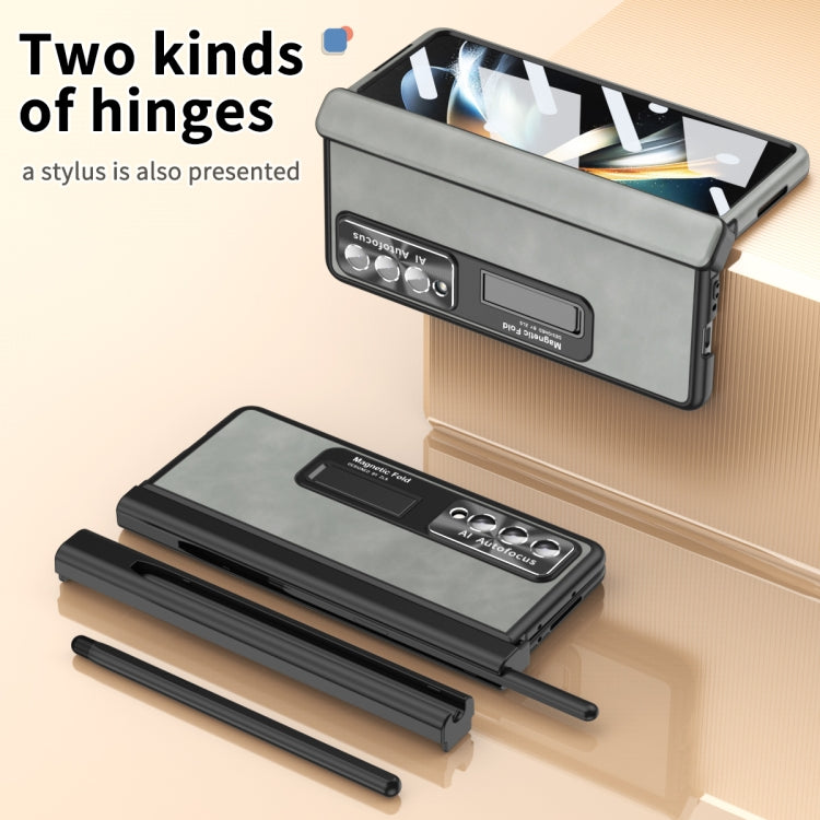 For Samsung Galaxy Z Fold4 Napa Pattern All-inclusive Magnetic Phone Case