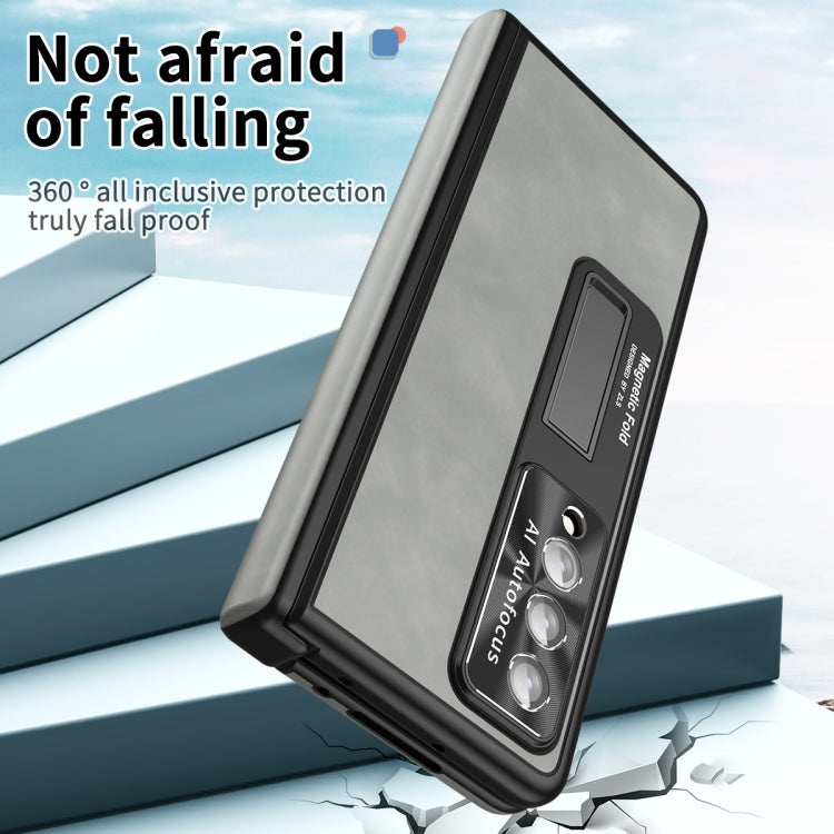 For Samsung Galaxy Z Fold4 Napa Pattern All-inclusive Magnetic Phone Case