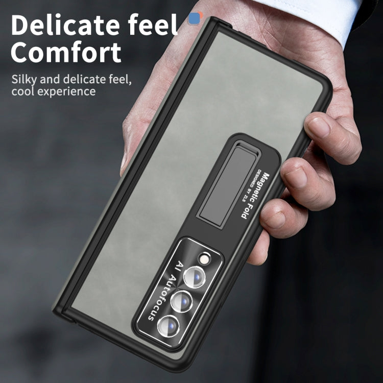 For Samsung Galaxy Z Fold4 Napa Pattern All-inclusive Magnetic Phone Case