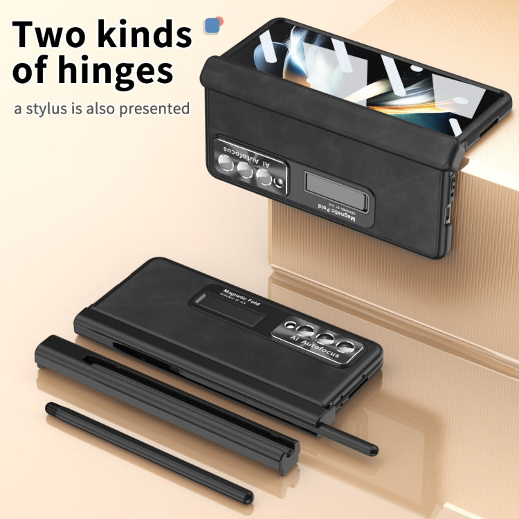 For Samsung Galaxy Z Fold4 Napa Pattern All-inclusive Magnetic Phone Case