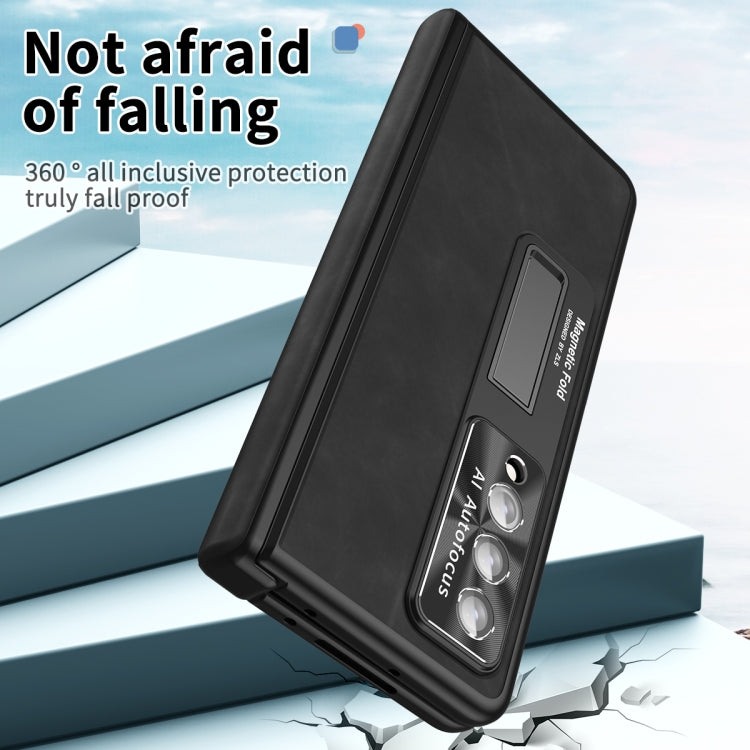 For Samsung Galaxy Z Fold4 Napa Pattern All-inclusive Magnetic Phone Case